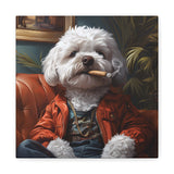 Maltipoo Smoking Blunt Canvas – Baked Breeds Stoner Dog Art
