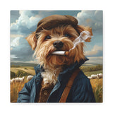 Yorkshire Terrier Smoking Blunt Canvas – Baked Breeds Dog Wall Art