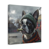 Boston Terrier Stoner Dog Canvas – Baked Breeds Wall Art