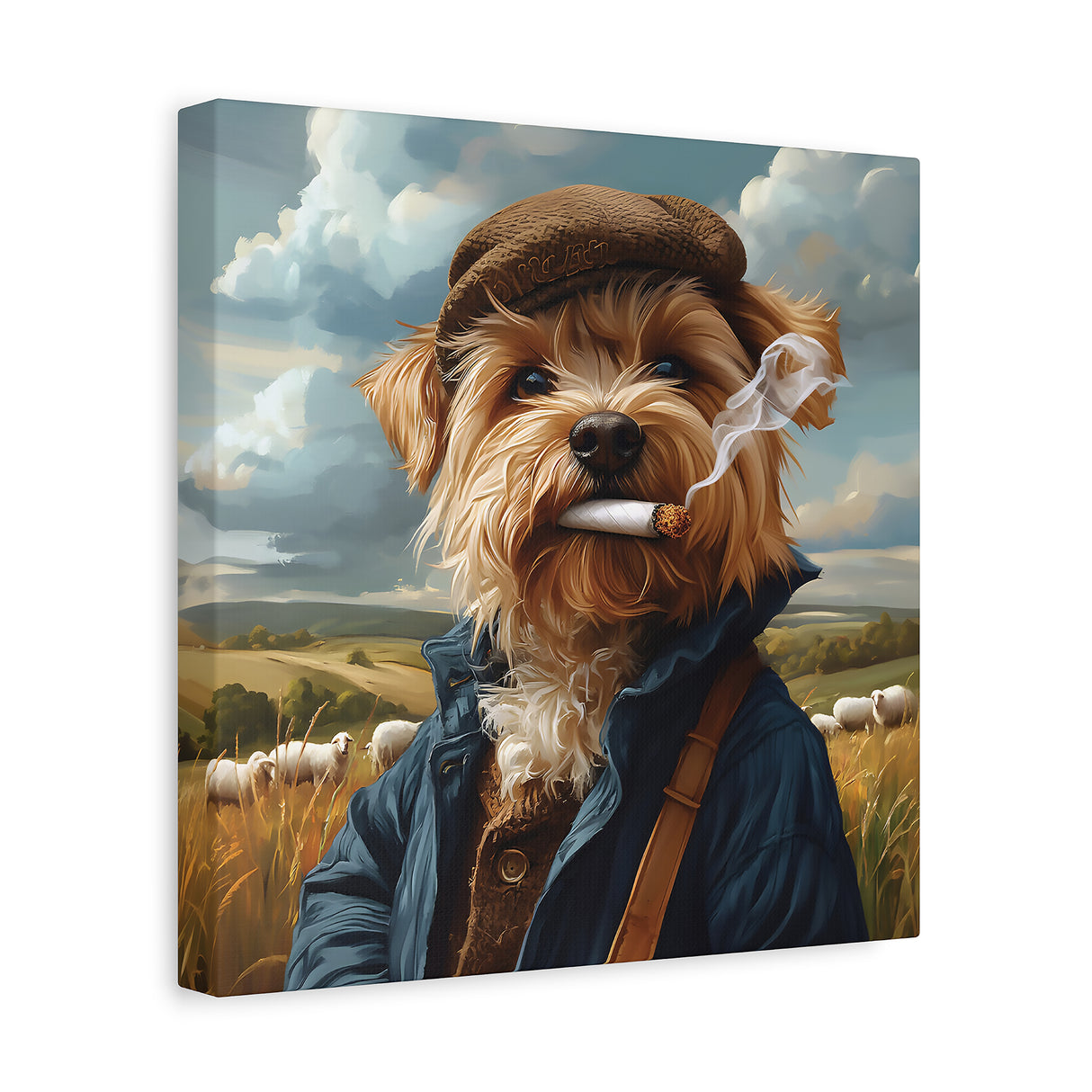 Yorkshire Terrier Smoking Blunt Canvas – Baked Breeds Dog Wall Art