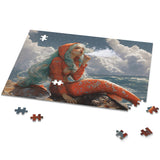 Mermaid Getting Stoned Jigsaw Puzzle – 120, 252, or 500 Pieces | Smoking Mermaid Gift for Stoners | Fantasy Puzzle