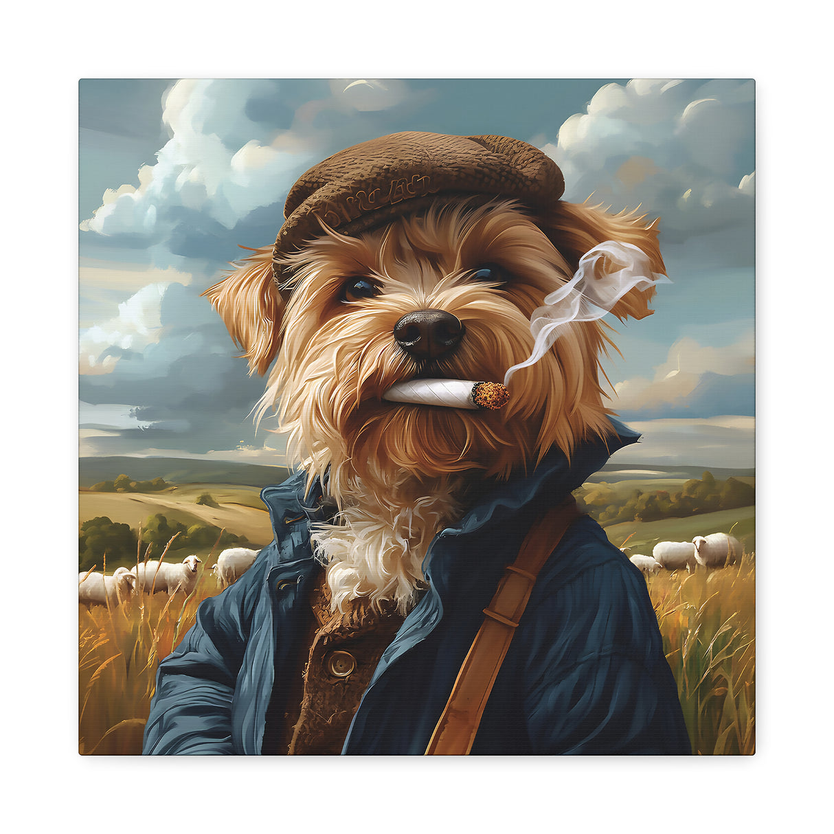 Yorkshire Terrier Smoking Blunt Canvas – Baked Breeds Dog Wall Art