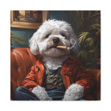 Maltipoo Smoking Blunt Canvas – Baked Breeds Stoner Dog Art