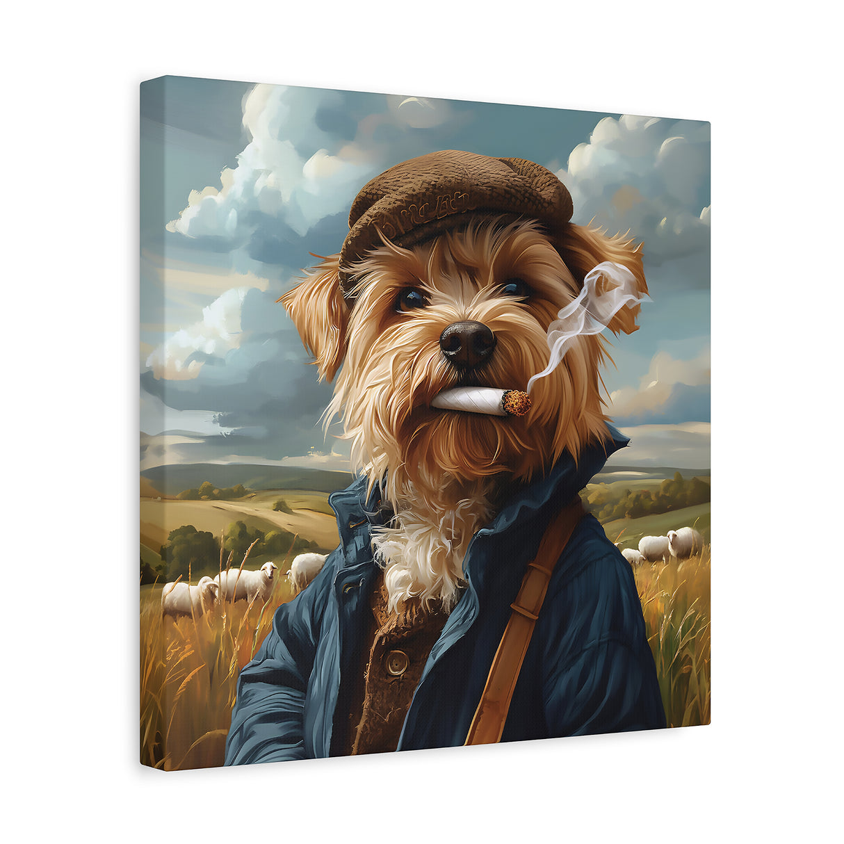 Yorkshire Terrier Smoking Blunt Canvas – Baked Breeds Dog Wall Art
