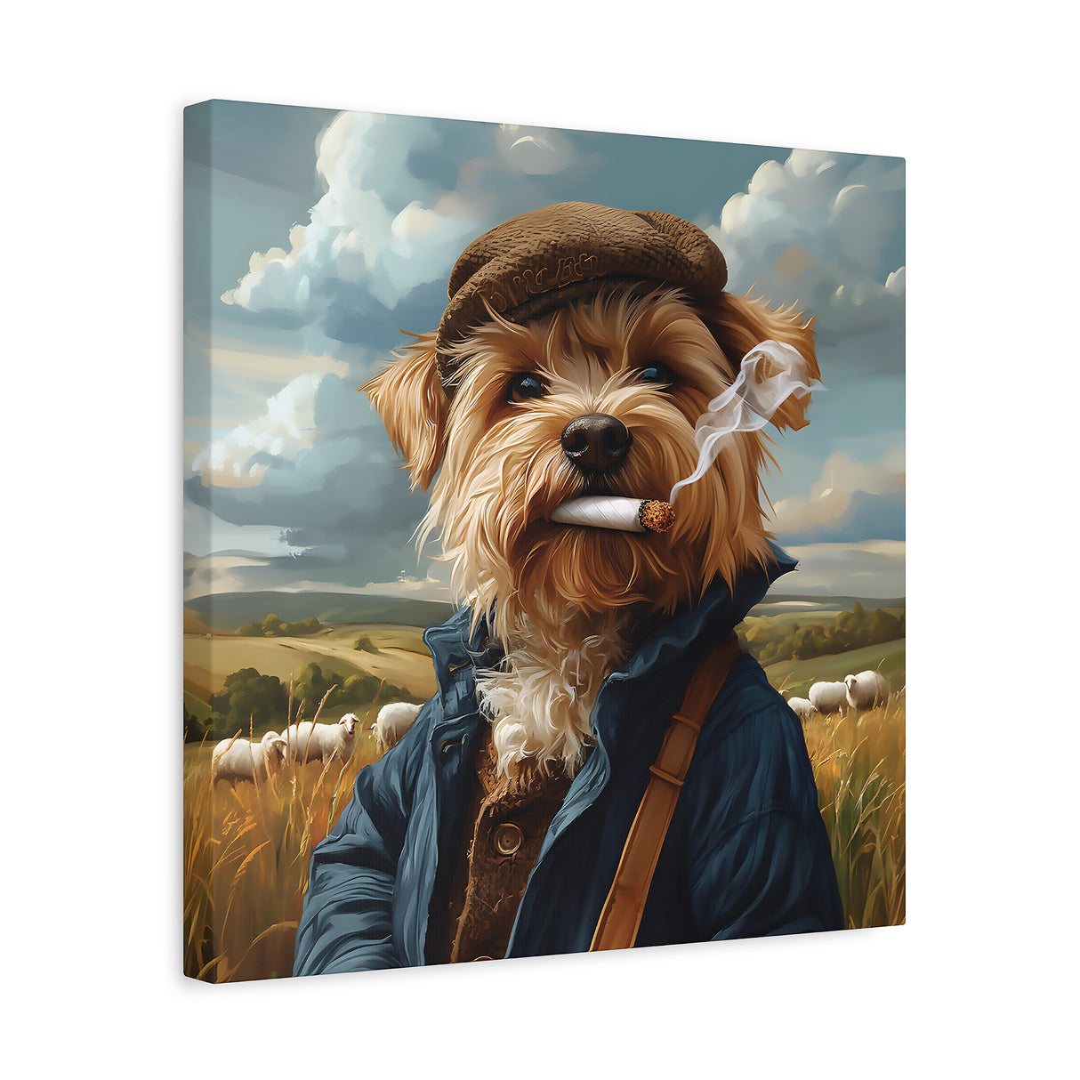Yorkshire Terrier Smoking Blunt Canvas – Baked Breeds Dog Wall Art