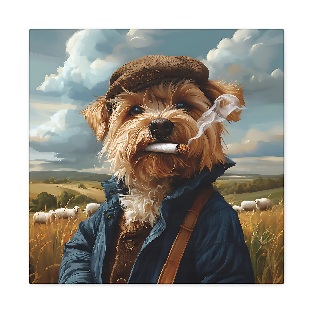 Yorkshire Terrier Smoking Blunt Canvas – Baked Breeds Dog Wall Art
