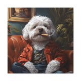 Maltipoo Smoking Blunt Canvas – Baked Breeds Stoner Dog Art