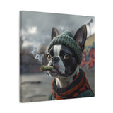 Boston Terrier Stoner Dog Canvas – Baked Breeds Wall Art