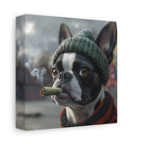 Boston Terrier Stoner Dog Canvas – Baked Breeds Wall Art