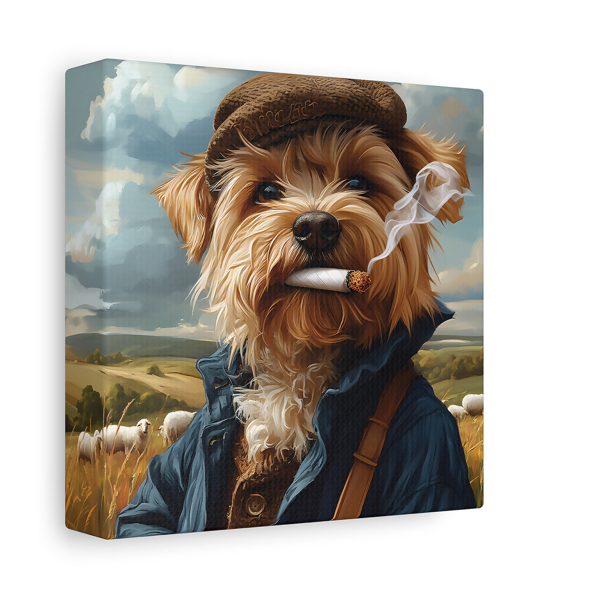 Yorkshire Terrier Smoking Blunt Canvas – Baked Breeds Dog Wall Art