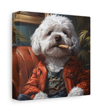 Maltipoo Smoking Blunt Canvas – Baked Breeds Stoner Dog Art