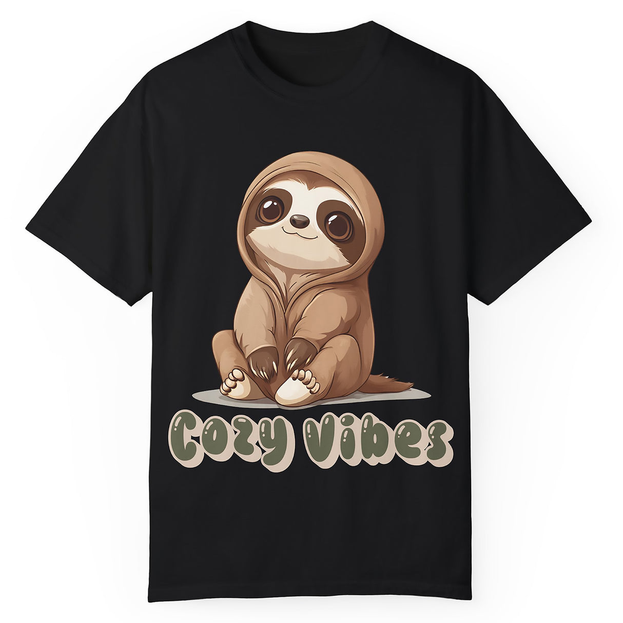 Cozy Vibes Sloth T-Shirt – Super Soft and Pre-Shrunk Unisex Comfort Tee