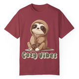 Cozy Vibes Sloth T-Shirt – Super Soft and Pre-Shrunk Unisex Comfort Tee