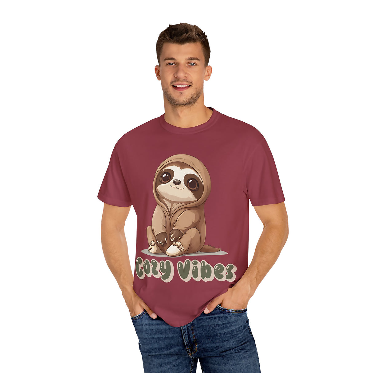 Cozy Vibes Sloth T-Shirt – Super Soft and Pre-Shrunk Unisex Comfort Tee