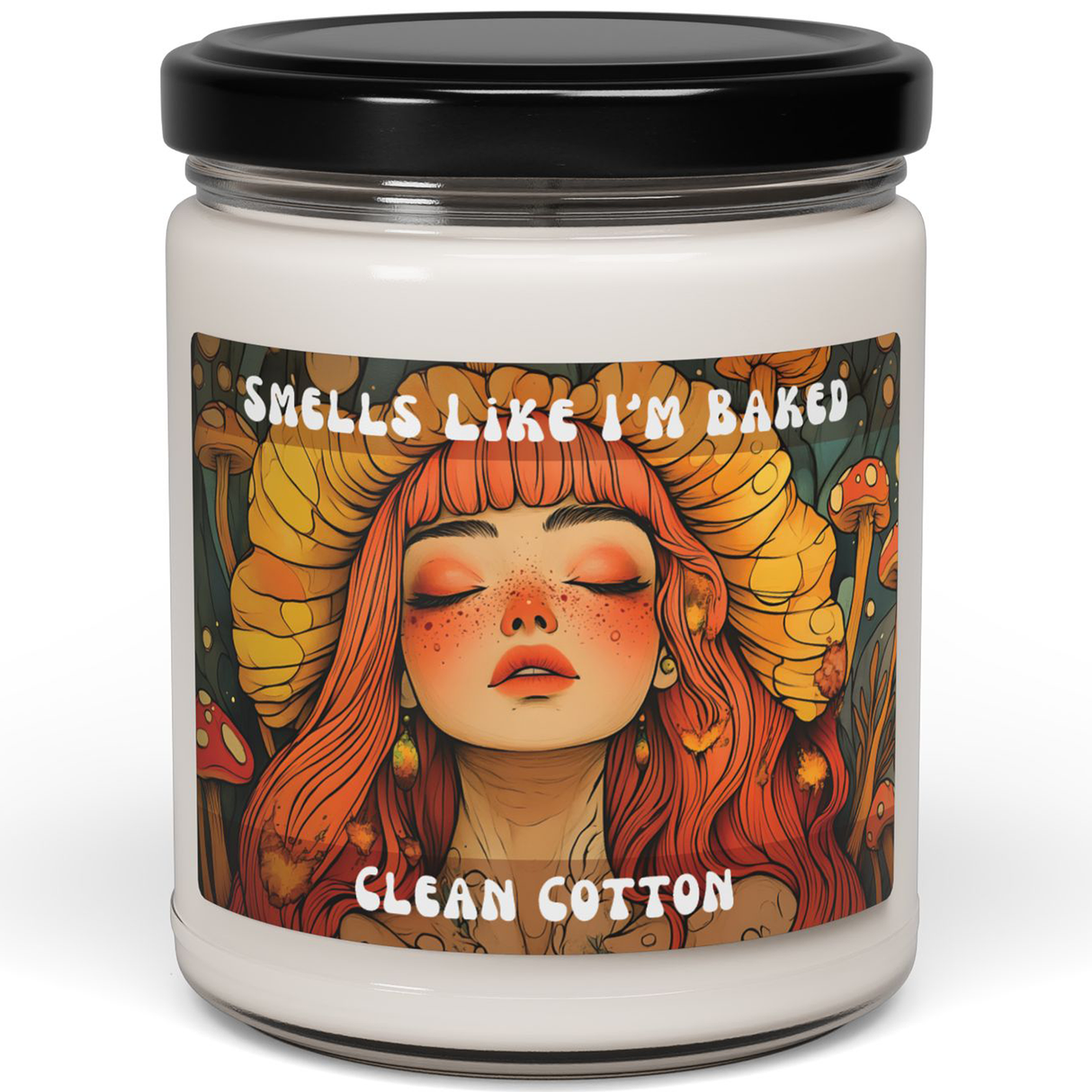 “Smells Like I’m Baked” – Psychedelic Forest Babe Candle | 9oz Soy Candle for Stoner Vibes, Chill Seshes & Trippy Decor