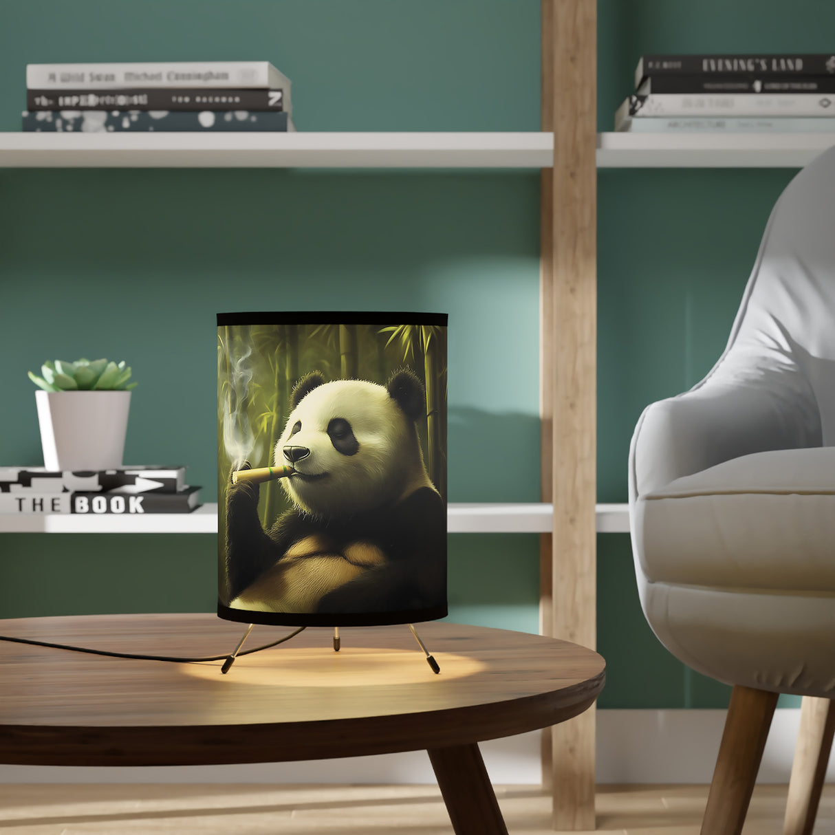 Panda Tripod Lamp with High-Res Printed Shade – Perfect for Home Decor & Unique Gifts