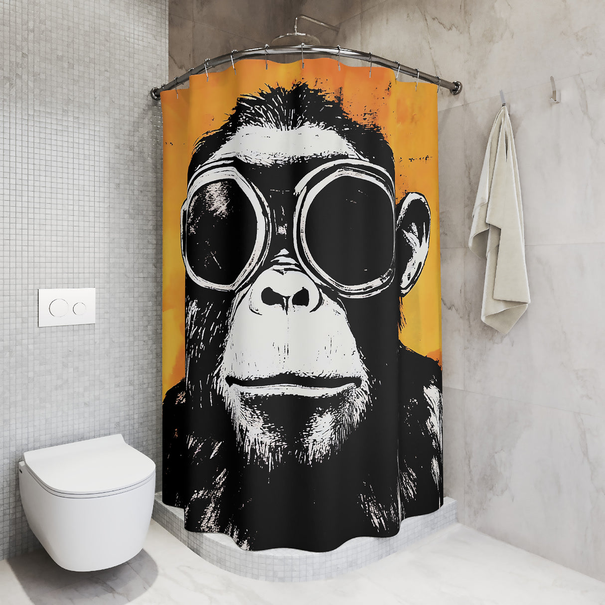 Blazed Chimp Shower Curtain – Chill Vibes for Your Bathroom Jungle