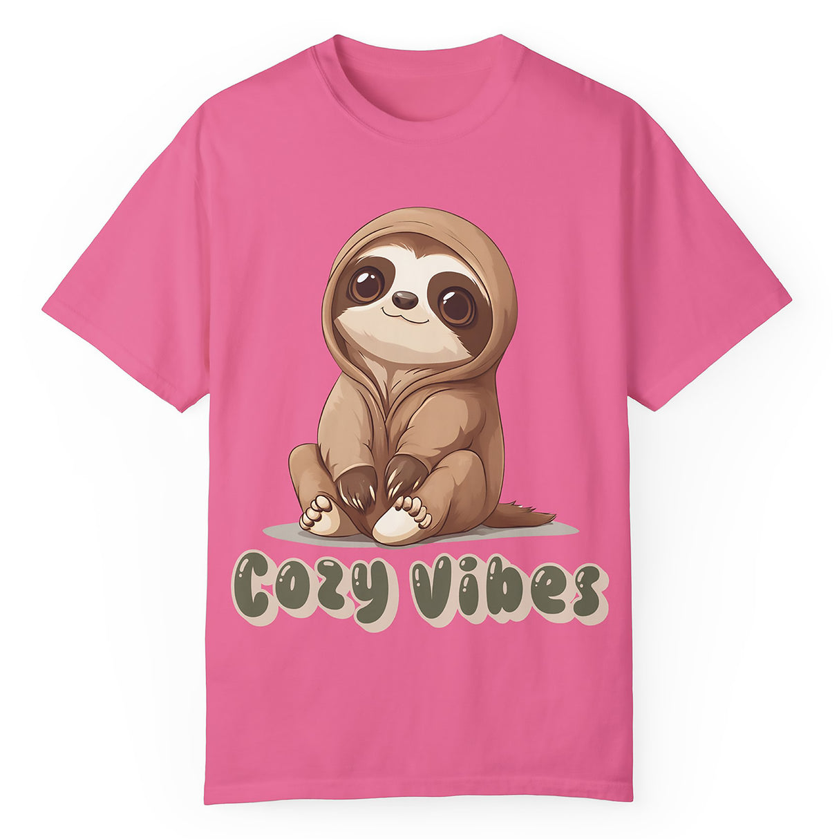 Cozy Vibes Sloth T-Shirt – Super Soft and Pre-Shrunk Unisex Comfort Tee