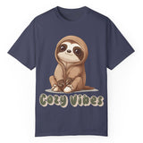 Cozy Vibes Sloth T-Shirt – Super Soft and Pre-Shrunk Unisex Comfort Tee