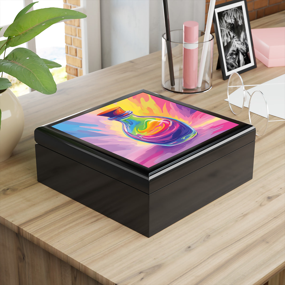 Trippy Gloss Stash & Jewelry Box – Rainbow Potion Art