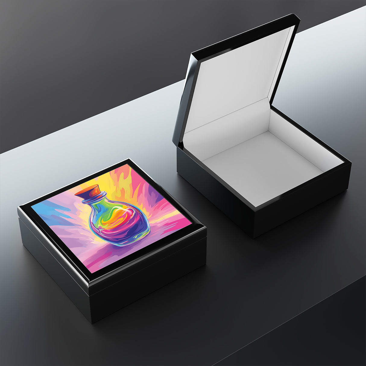 Trippy Gloss Stash & Jewelry Box – Rainbow Potion Art