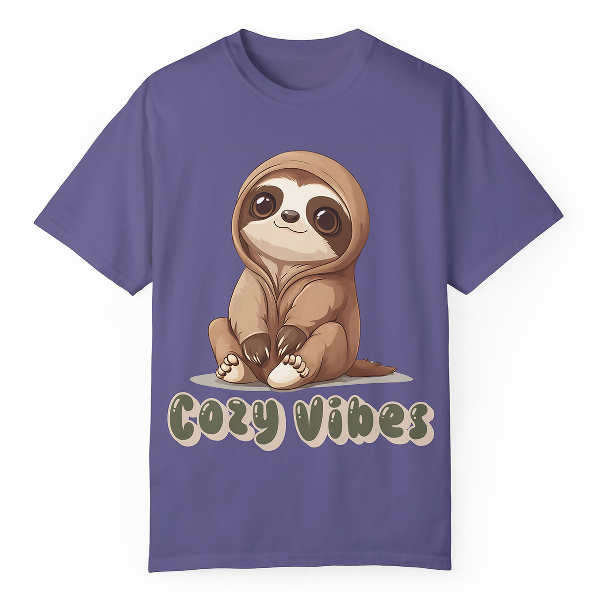 Cozy Vibes Sloth T-Shirt – Super Soft and Pre-Shrunk Unisex Comfort Tee