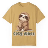 Cozy Vibes Sloth T-Shirt – Super Soft and Pre-Shrunk Unisex Comfort Tee