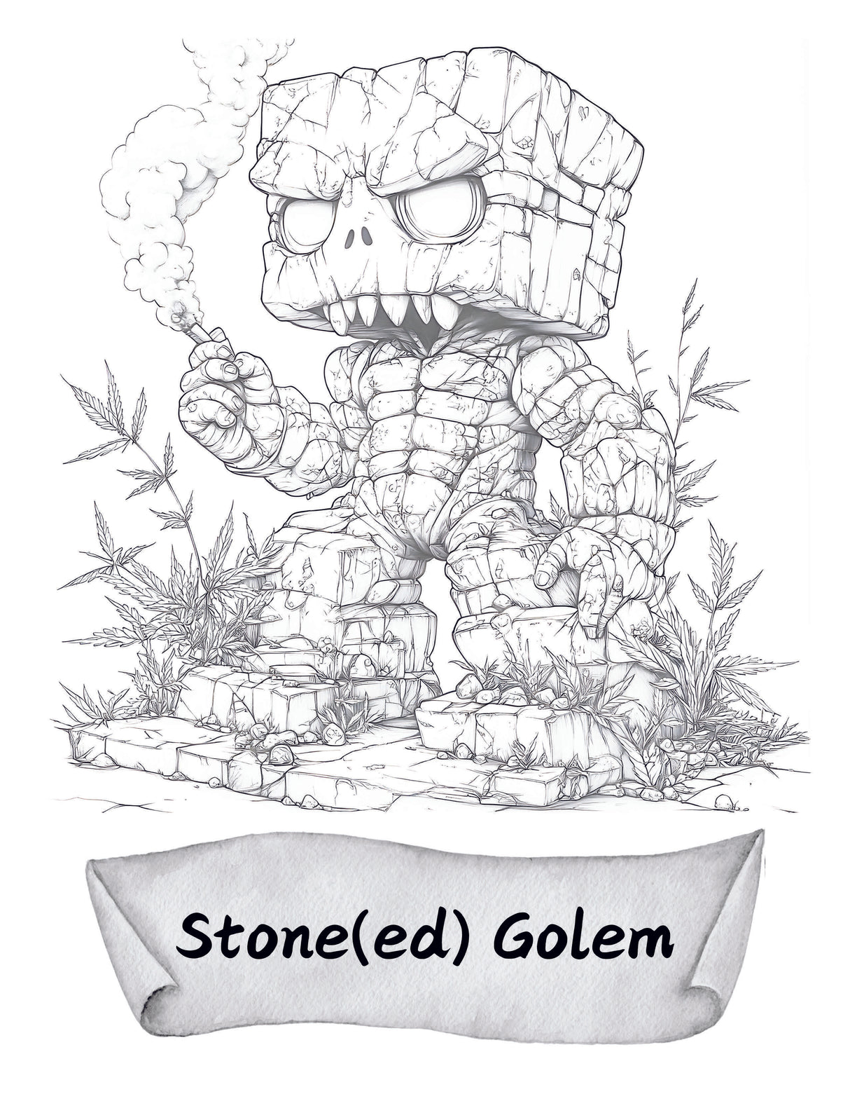 Mythical Munchies: A Stoner's Coloring Adventure