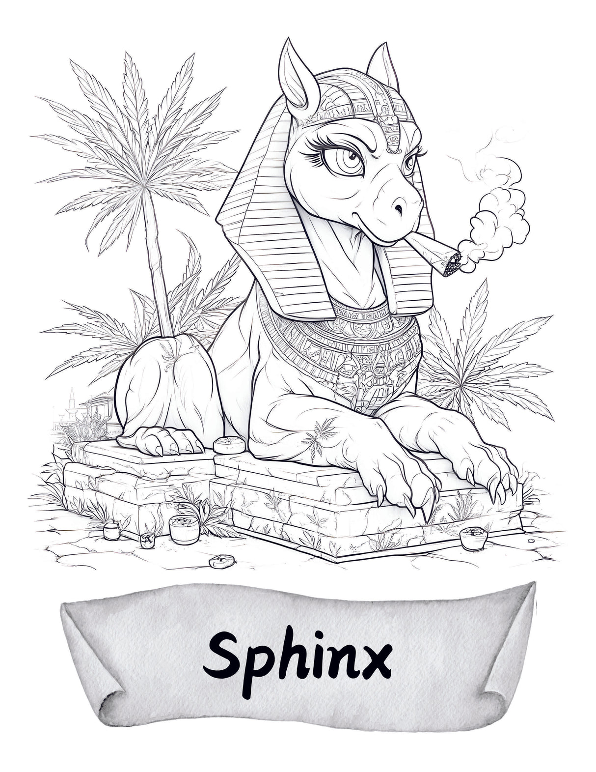 Mythical Munchies: A Stoner's Coloring Adventure