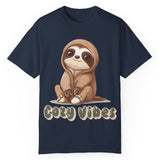Cozy Vibes Sloth T-Shirt – Super Soft and Pre-Shrunk Unisex Comfort Tee