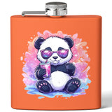 Stoner Hip Flask with Panda Design – Cute 6oz Stainless Steel Flask | Gift for Stoners, Kawaii Drinkware