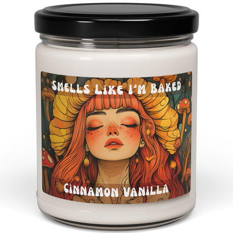 “Smells Like I’m Baked” – Psychedelic Forest Babe Candle | 9oz Soy Candle for Stoner Vibes, Chill Seshes & Trippy Decor