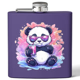 Stoner Hip Flask with Panda Design – Cute 6oz Stainless Steel Flask | Gift for Stoners, Kawaii Drinkware