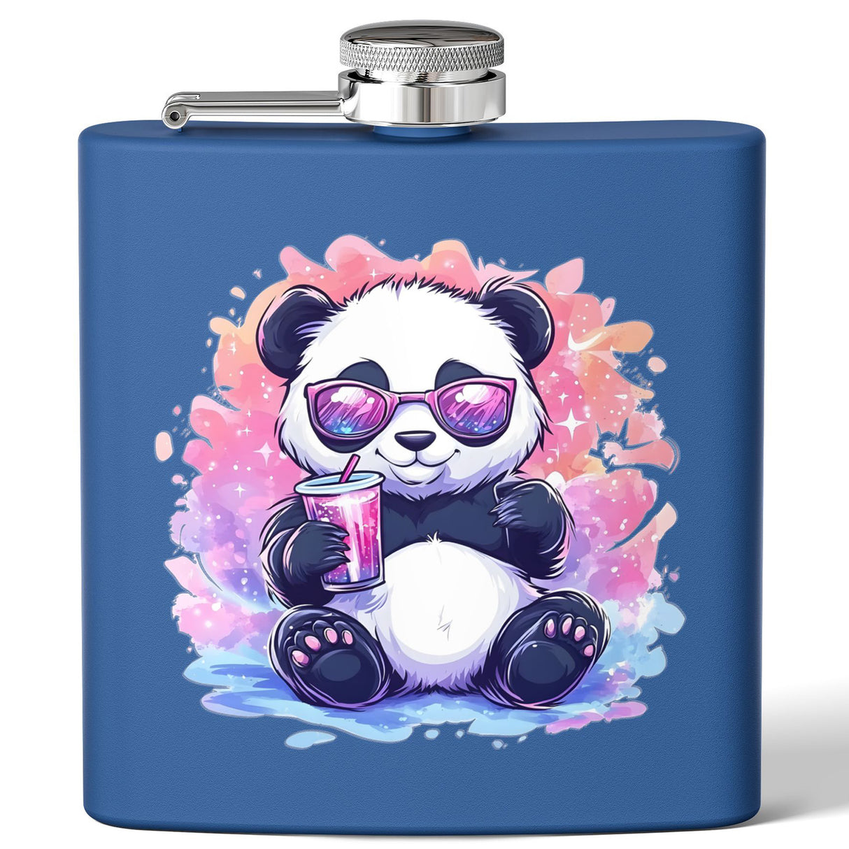 Stoner Hip Flask with Panda Design – Cute 6oz Stainless Steel Flask | Gift for Stoners, Kawaii Drinkware