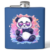 Stoner Hip Flask with Panda Design – Cute 6oz Stainless Steel Flask | Gift for Stoners, Kawaii Drinkware