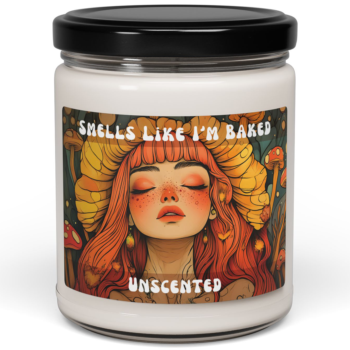 “Smells Like I’m Baked” – Psychedelic Forest Babe Candle | 9oz Soy Candle for Stoner Vibes, Chill Seshes & Trippy Decor