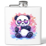 Stoner Hip Flask with Panda Design – Cute 6oz Stainless Steel Flask | Gift for Stoners, Kawaii Drinkware