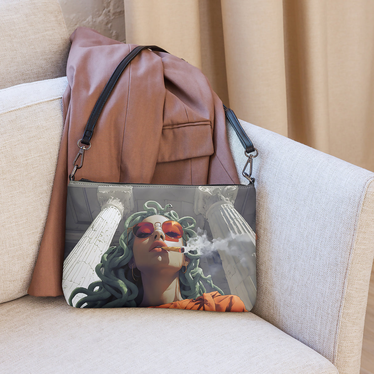 Medusa Stoned Crossbody Bag – Mythology Meets Modern Vibes