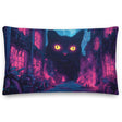 Psychedelic Cat Pillow – Stoner Room Decor, Trippy Aesthetic Accent