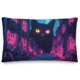 Psychedelic Cat Pillow – Stoner Room Decor, Trippy Aesthetic Accent