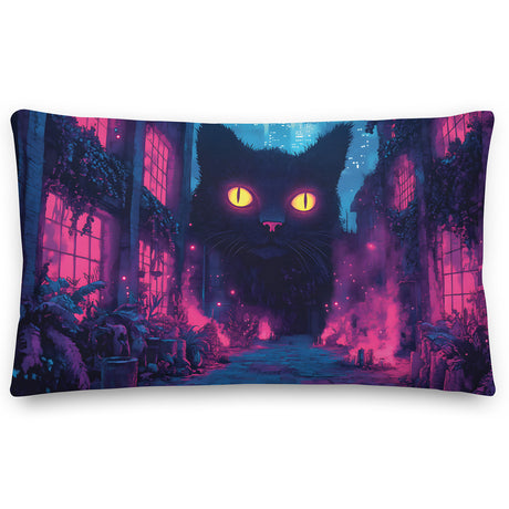 Psychedelic Cat Pillow – Stoner Room Decor, Trippy Aesthetic Accent