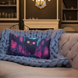 Psychedelic Cat Pillow – Stoner Room Decor, Trippy Aesthetic Accent