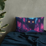 Psychedelic Cat Pillow – Stoner Room Decor, Trippy Aesthetic Accent