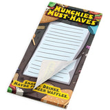 Munchies Must-Haves Magnetic Notepad – Funny Fridge Grocery List for Stoners & Snack Lovers