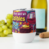 Pairs Well With Edibles Wine Tumbler – Funny Stoner Gift, Insulated Stainless Steel Tumbler